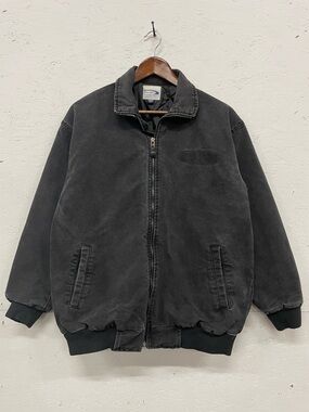 Vintage Galaxy Apparel Work Wear Bomber Jacket, Size S, Sun Faded Black